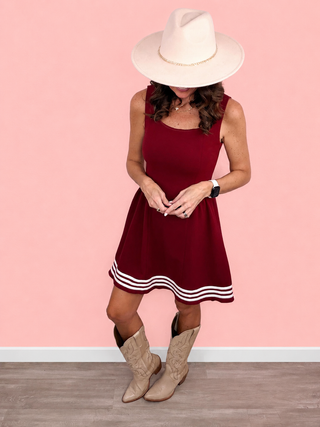 Game Day Cheer Dress (Burgundy)