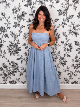 Sweet Simplicity Midi Dress (Denim)