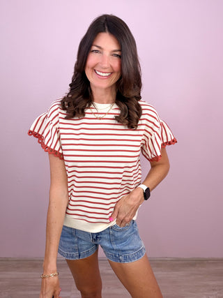 Sweet Detail Stripe Top