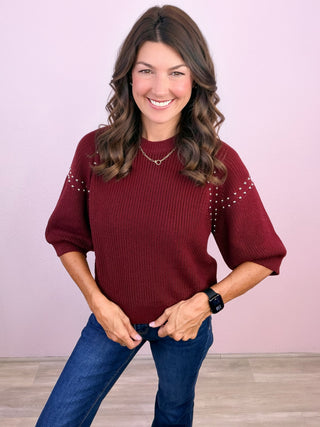 Added Edge Sweater (Burgundy)
