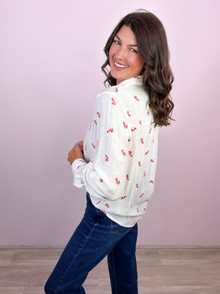 Candy Cane Club Top (Ivory)