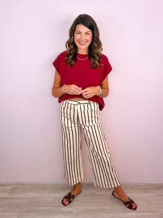 Upper Hand Sweater Top (Wine)