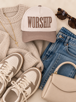WORSHIP Snapback Hat - MOCHA