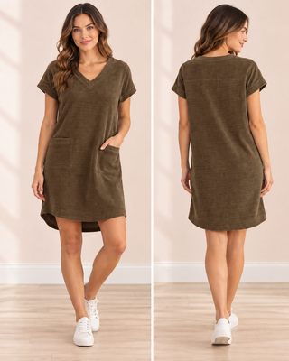 Easy Edit Corduroy Dress - Brown