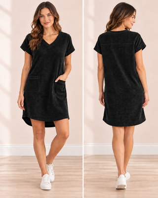 Easy Edit Corduroy Dress - Black