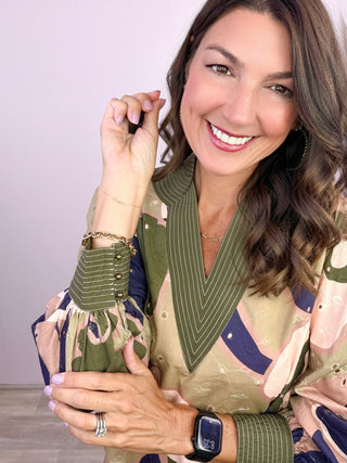 Abstract Affair Top (Olive)