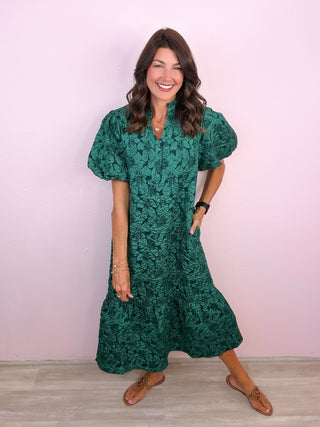 Gracefully Yours Midi Dress (Hunter)