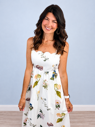 Sweet Escape Midi Dress (Ivory)