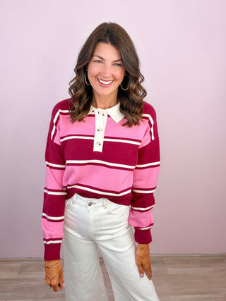 Club Stripe Sweater (Pink)