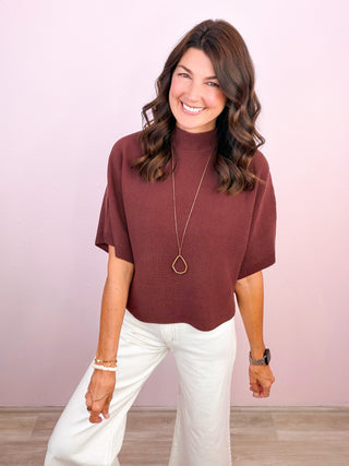 Sleek Moments Mock Neck Sweater Top