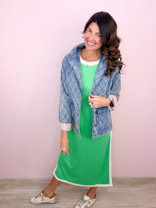 Varsity Style Midi Dress