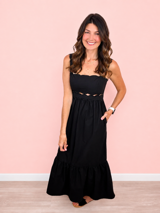 Sweet Details Maxi Dress (Black)