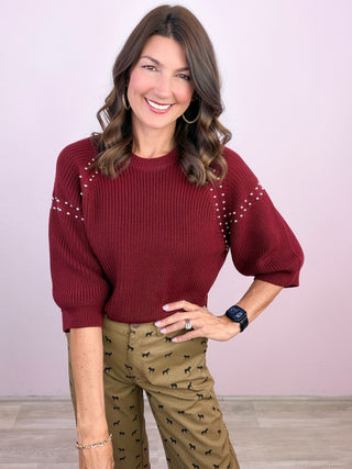 Added Edge Sweater (Burgundy)