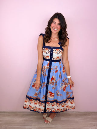 Sweet Magnolia Midi Dress (Navy)