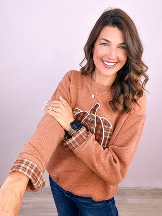 Plaid for Pumkin Season Sweatshirt Pullover