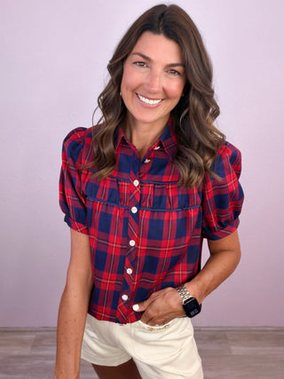 Plaid & Proper Top - Red