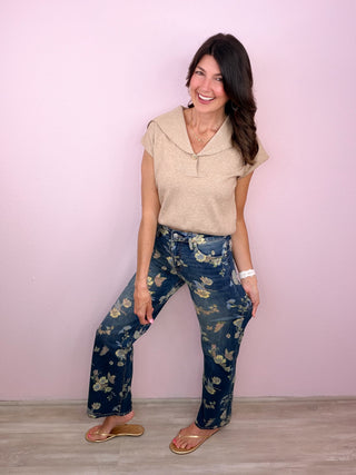 MICA Floral Crush Wide Leg Denim