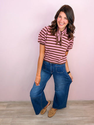 MICA Front Pocket Wide Leg Denim