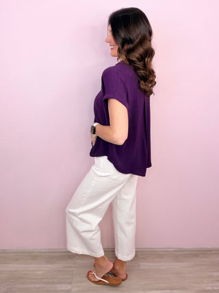 MICA Four Pocket White Wide Leg Cropped Denim