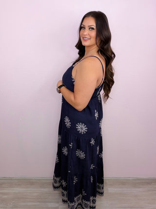 Border Print Maxi Dress