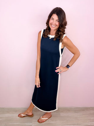 Varsity Style Midi Dress