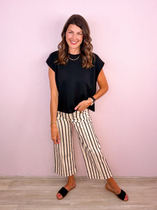 Pinstripe Perfection Pants (Black)