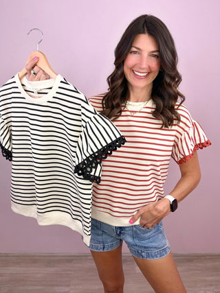 Sweet Detail Stripe Top