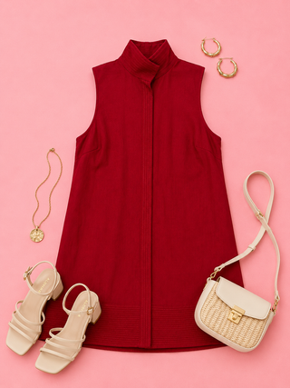Signature Shift Dress (Crimson)
