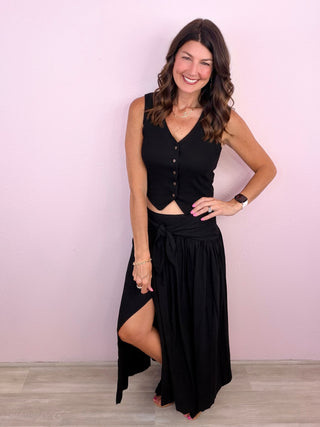 Effortless Moment Maxi Skirt (Black)