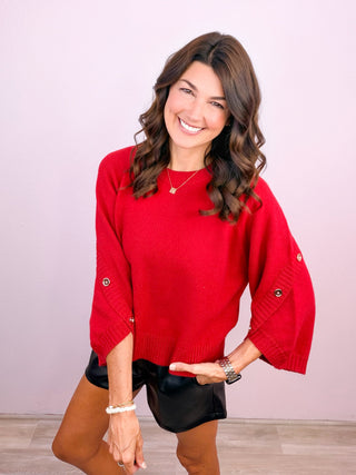 The Easy Elegance Sweater - Scarlet