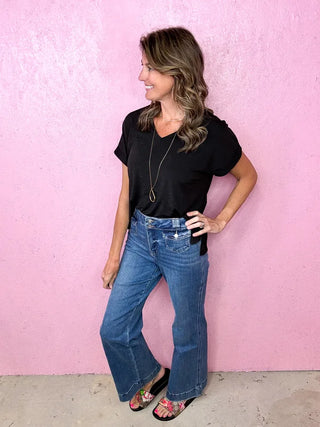 MICA High Rise Wide Leg Flare Denim