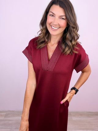 Effortlessly Elevated Midi Dress (Wine)