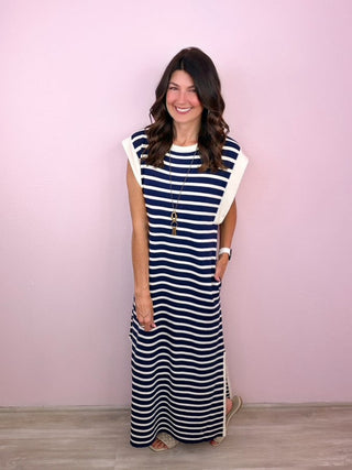 Clean Lines Midi Dress (Navy)