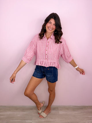 Rosé All Day Ruffle Top