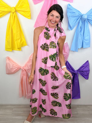 Island Breeze Halter Maxi Dress