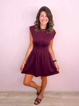 Elevated Throw On Dress (Burgundy)