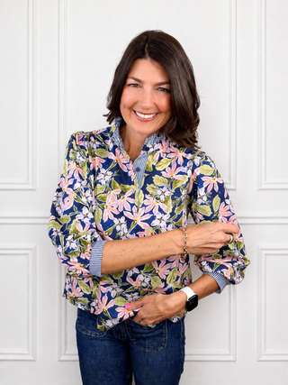 Petals & Pinstripes Top