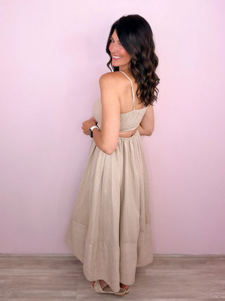 Sweet Simplicity Midi Dress (Sand)