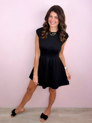 Elevated Throw On Dress (Black)