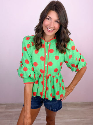 Spot On Blouse (Green)