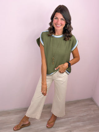 Seeking Transition Top - Olive