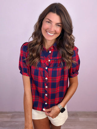 Plaid & Proper Top