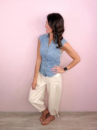 Sweetly Styled Denim Top
