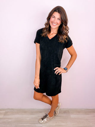 Easy Edit Corduroy Dress - Black