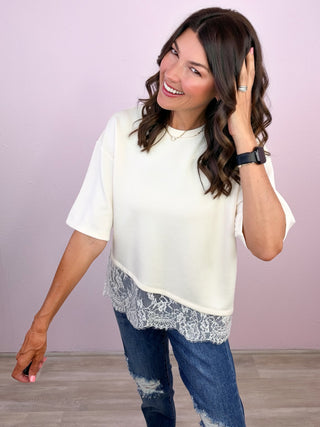 Lace Affair Top (Ecru)