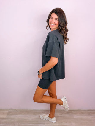 Off-Duty Relaxed Shorts Set - Charcoal