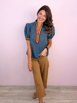 Plaid Perspective Top