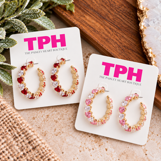 Heart in Heart Crystal Hoop Earrings