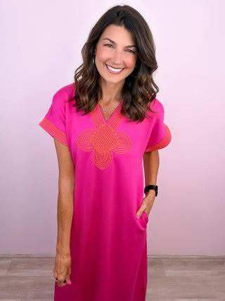 Effortlessly Timeless Midi Dress (Pink)