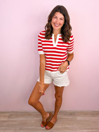 Stripe It Right Sweater (Red)